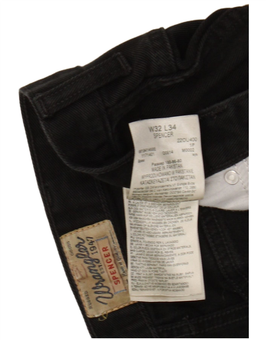 Wrangler Mujer Spencer Slim Jeans W32 L34 Algodón Negro
