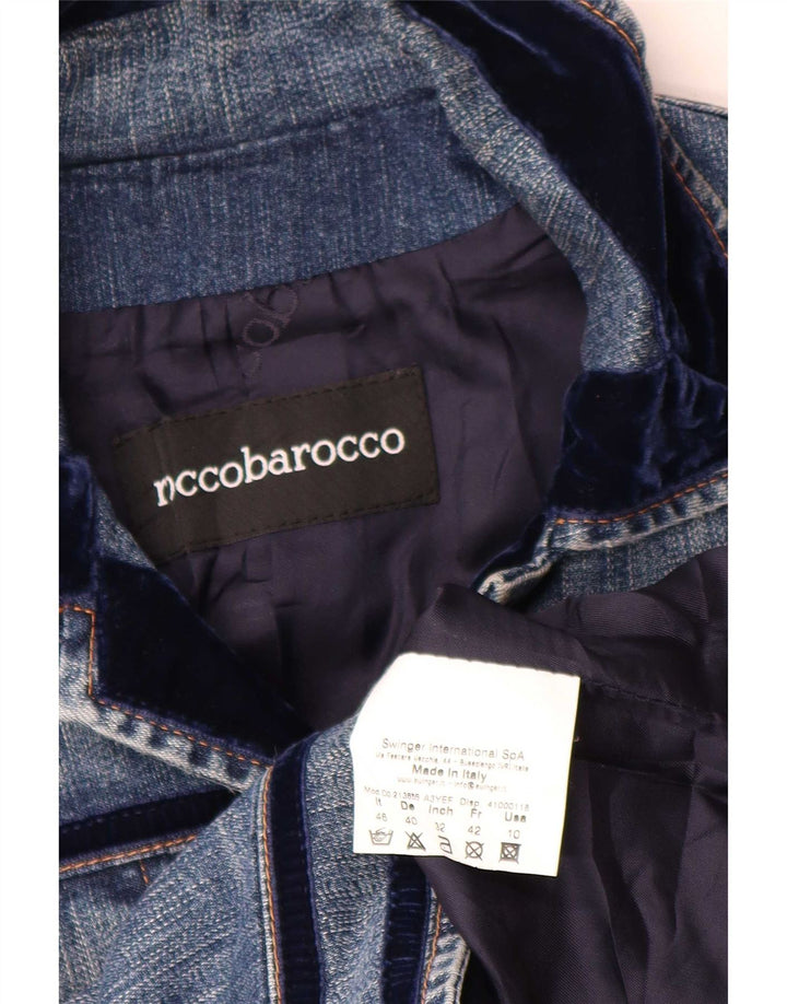 Roccobarocco Chaqueta Vaquera Mujer IT 46 Grande Algodón Azul