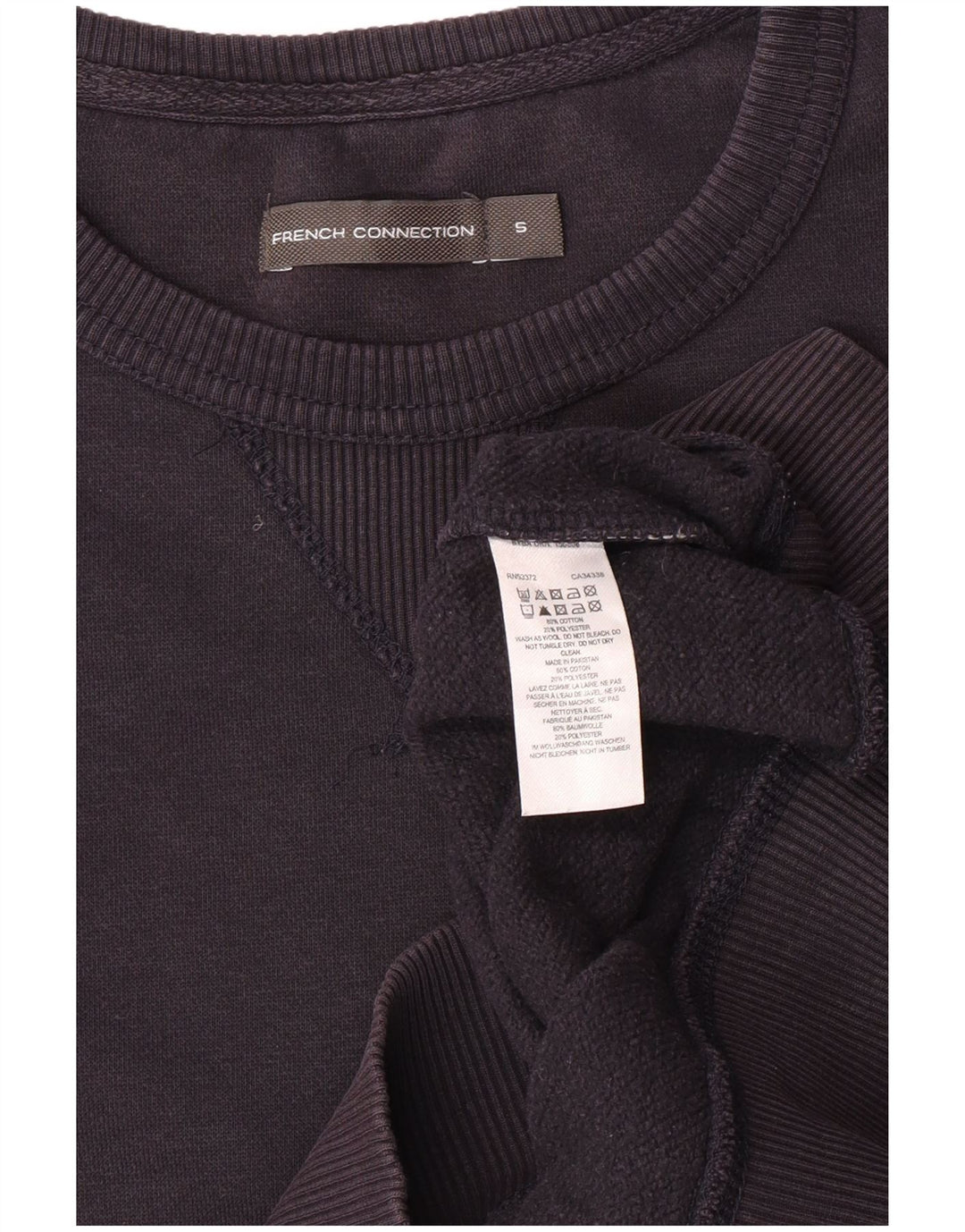 French Connection Sudadera con Capucha para Hombre Jersey Pequeño Azul Marino Algodón