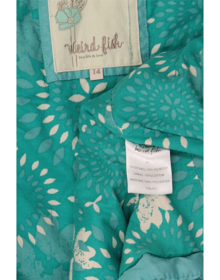 WEIRD FISH Chaleco acolchado para mujer UK 44 Grande Poliéster turquesa