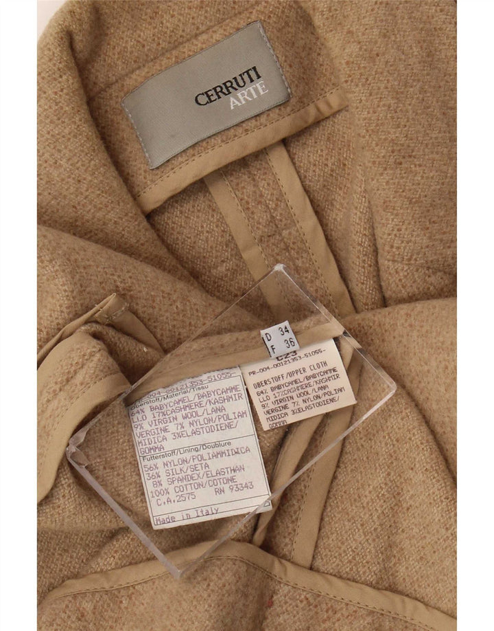 Cerruti Chaqueta tipo blazer de 2 botones para mujer EU 36 Small Beige Camelhair