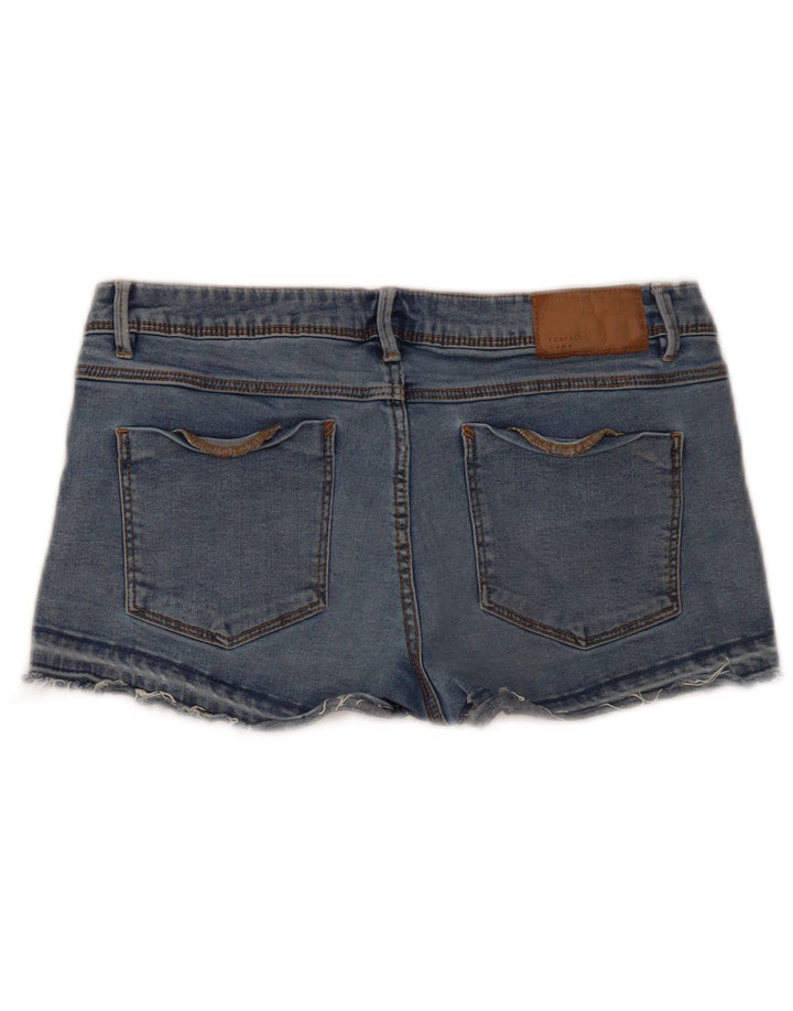 Zara Mujer Denim Hot Pants EU 42 Large W32 Azul