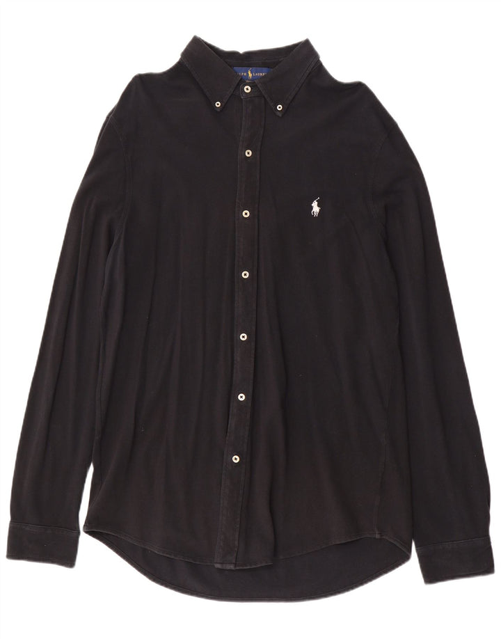 Camisa Ralph Lauren para hombre grande de algodón negro