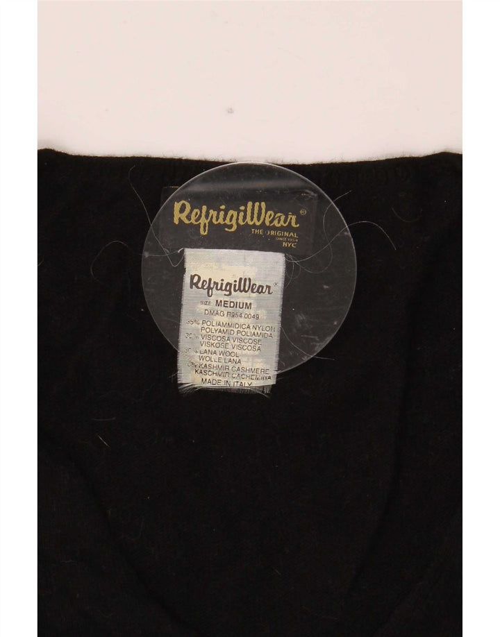 Refrigiwear Suéter con cuello en V para mujer UK 40 Mediano Poliamida negra