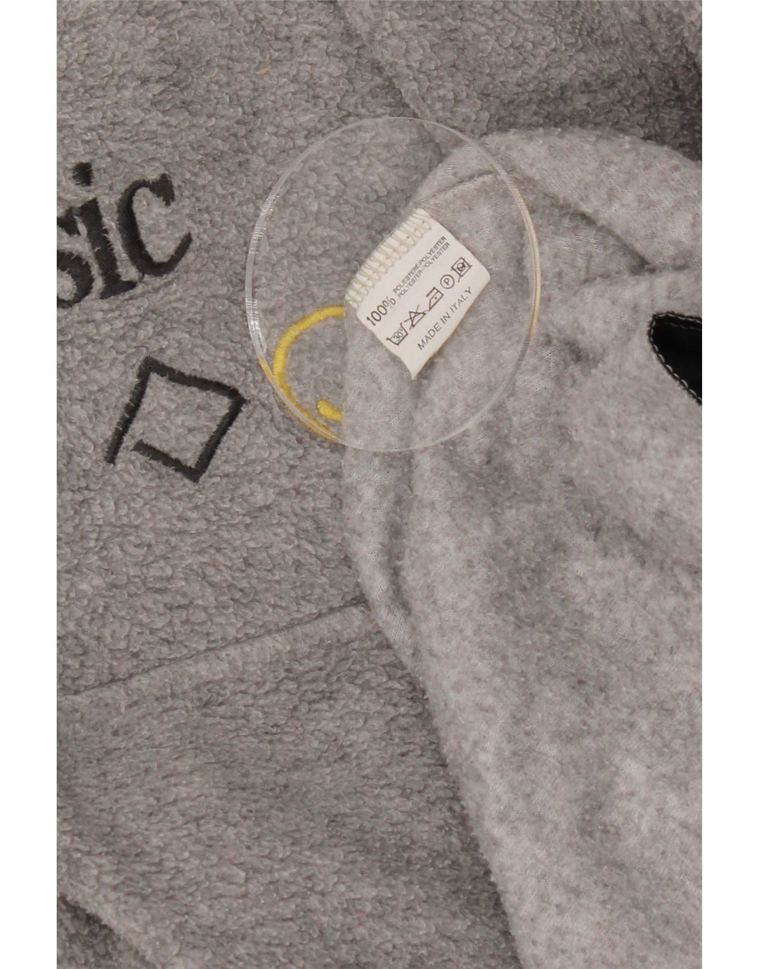 Jersey básico de forro polar con cuello y cremallera para hombre Poliéster geométrico gris grande