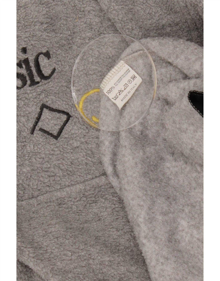 Jersey básico de forro polar con cuello y cremallera para hombre Poliéster geométrico gris grande