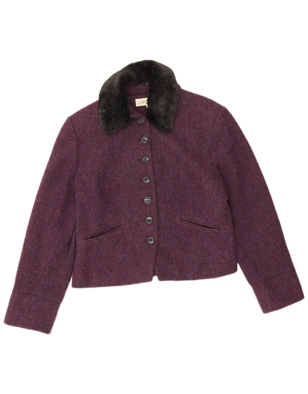 Chaqueta tipo blazer de 7 botones para mujer Josephine IT 40 Small Purple Herringbone