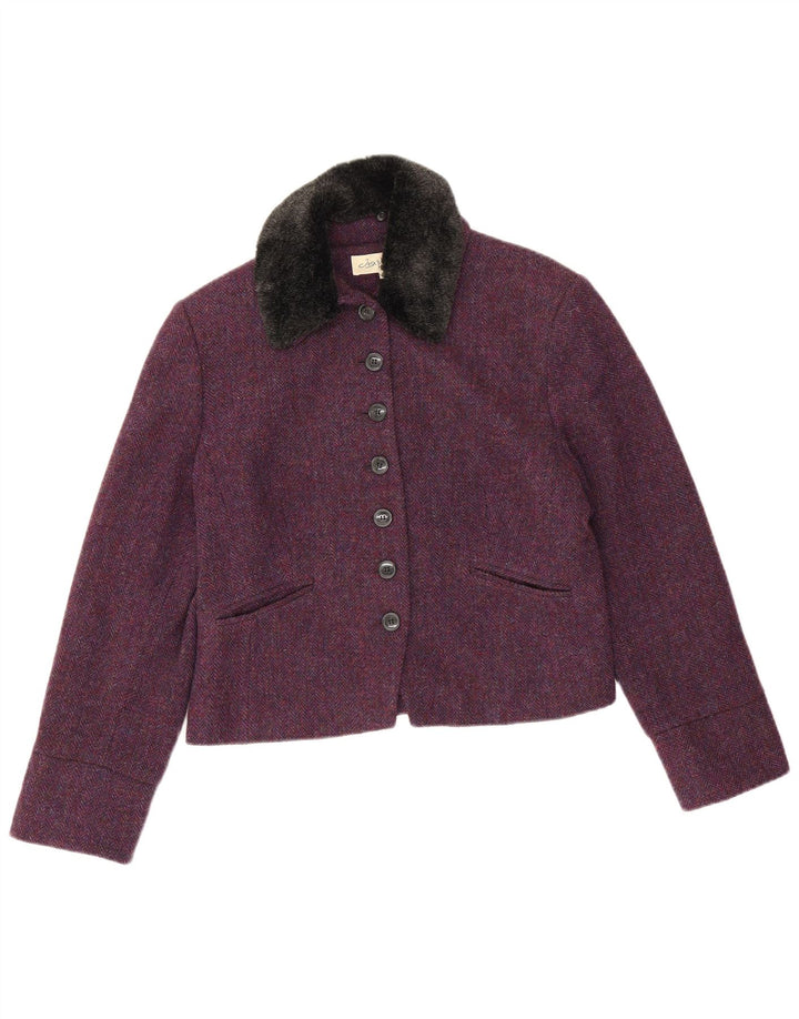 Chaqueta tipo blazer de 7 botones para mujer Josephine IT 40 Small Purple Herringbone