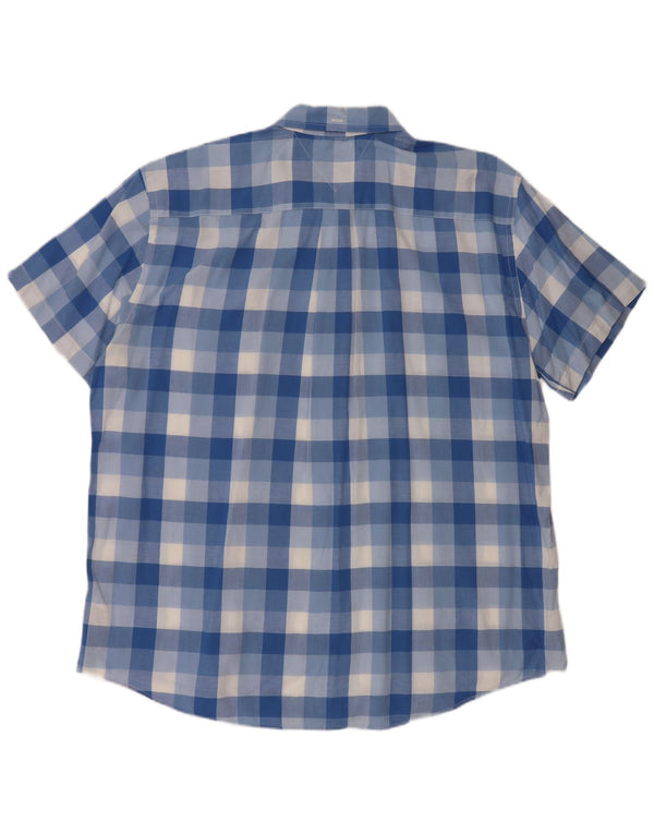 Camisa Tommy Hilfiger Hombre Manga Corta XL Azul Cuadros Algodón