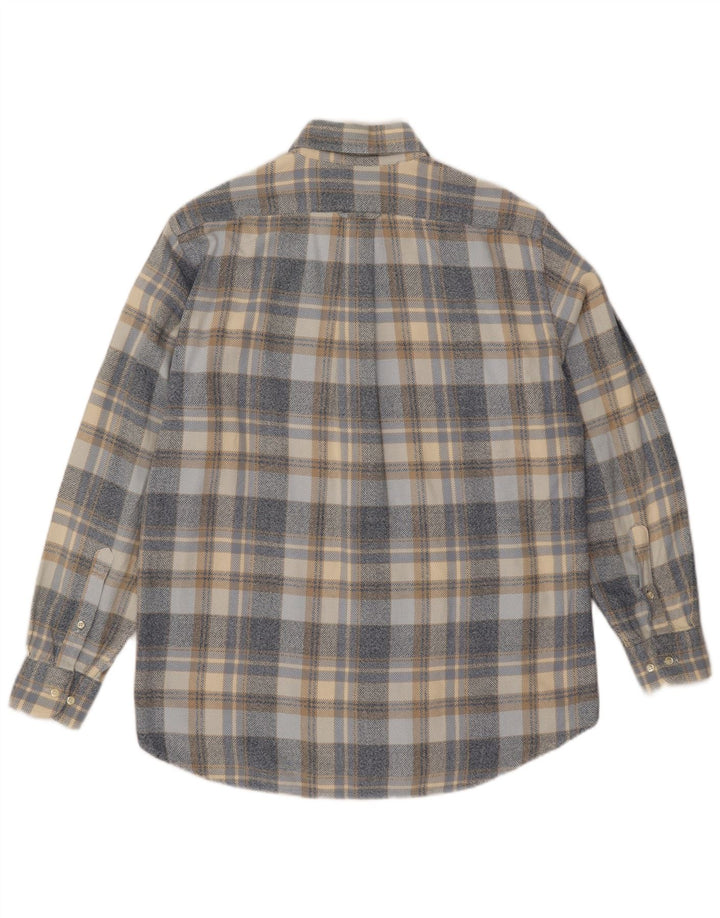 Camisa de franela para hombre Norton & Wilson talla 40 15 3/4 cuadros azules medianos