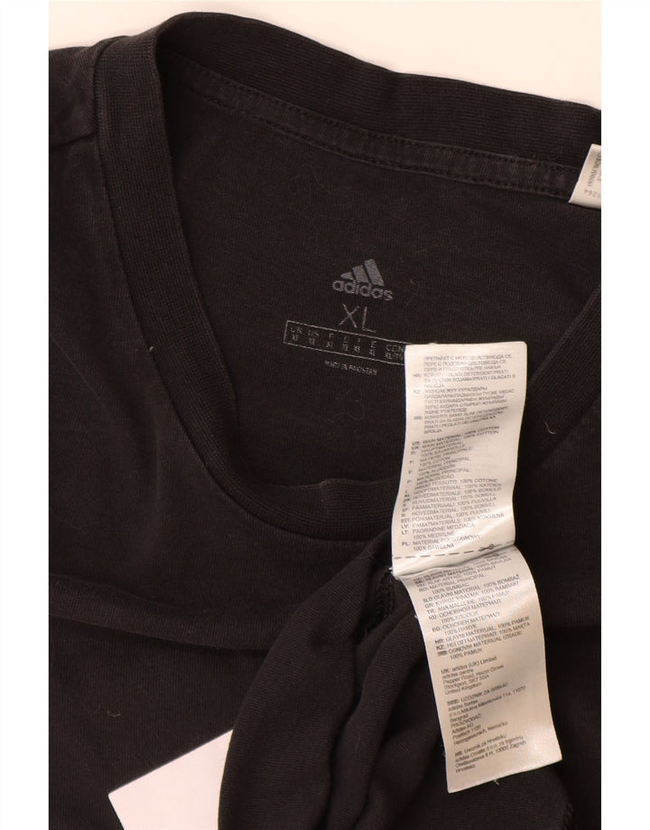 ADIDAS Camiseta gráfica para hombre Top XL Algodón negro