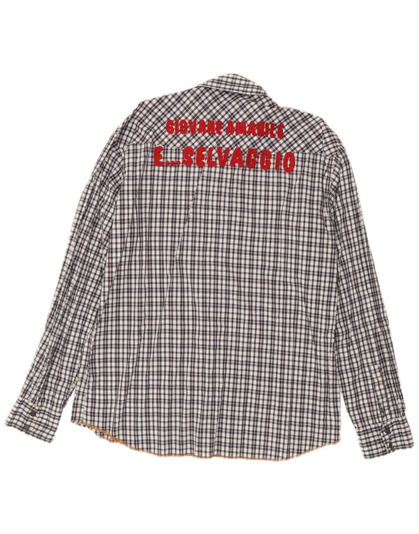 Scotch & Soda Camisa gráfica para hombre 2XL Algodón a cuadros negro