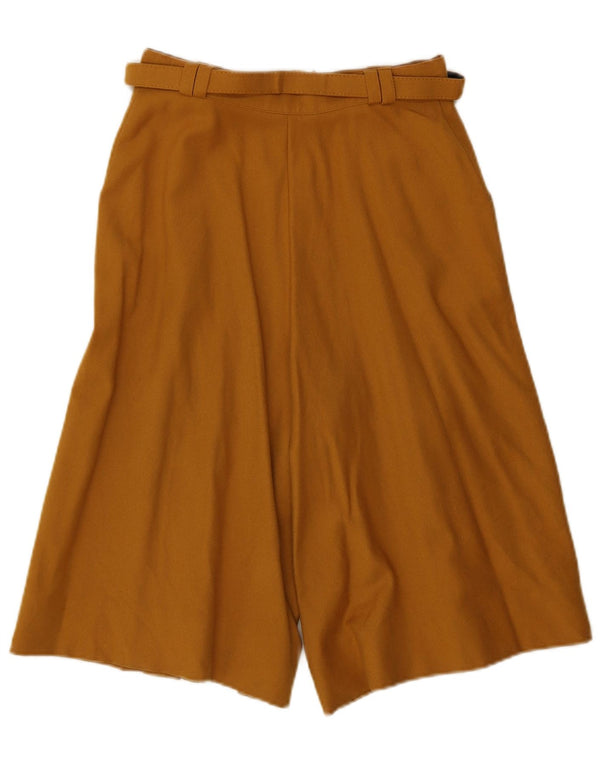 Bermudas plisadas de cintura alta vintage para mujer IT 44 Medio W28 Amarillo