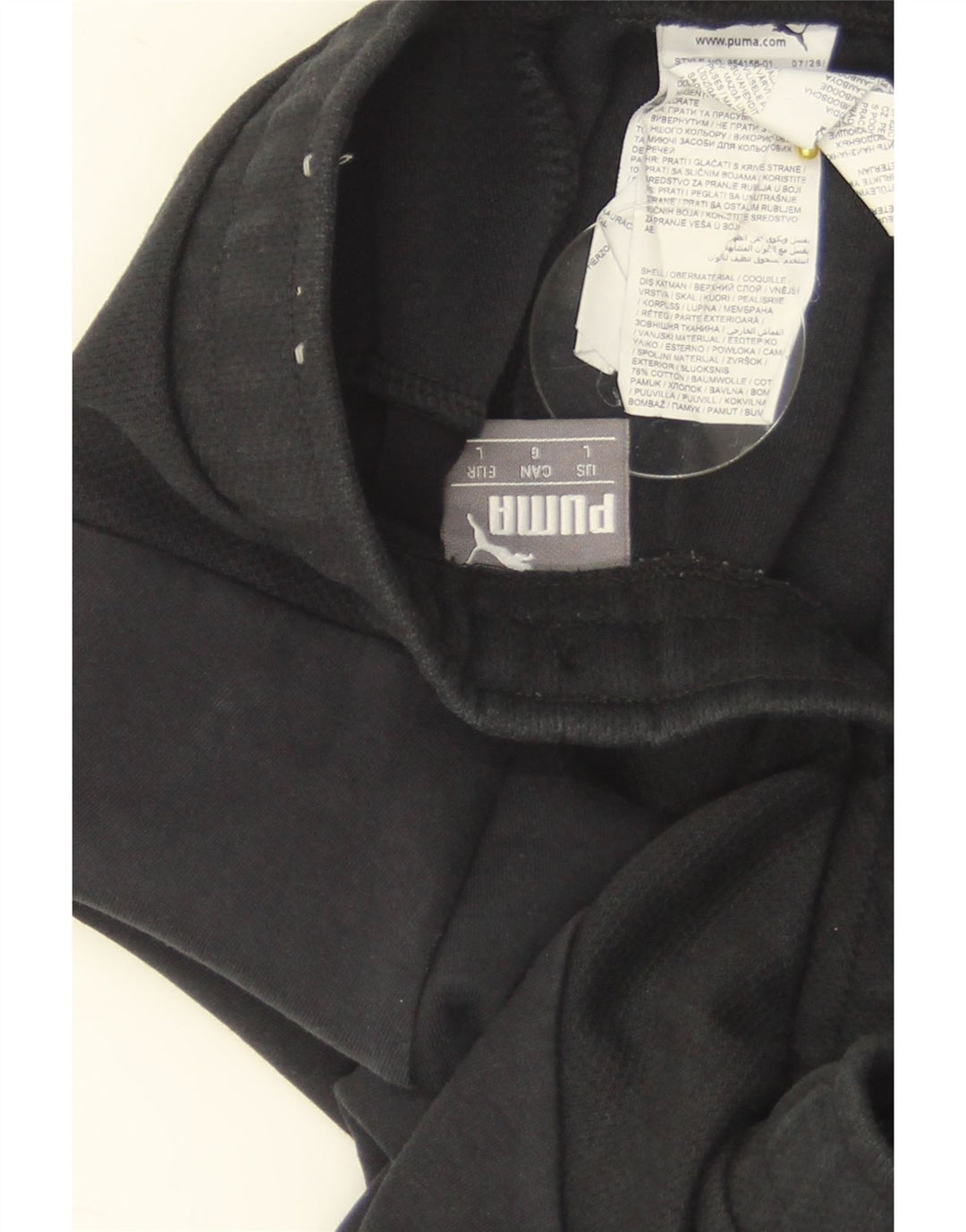 PUMA Pantalones de chándal para hombre, talla grande, algodón negro