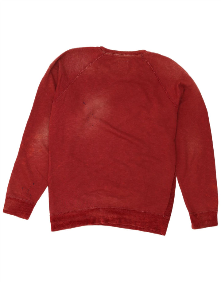 Diesel Hombre Sudadera Jumper Large Borgoña Algodón