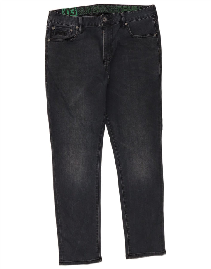 Superdry Vaqueros ajustados para hombre W34 L27 Algodón negro