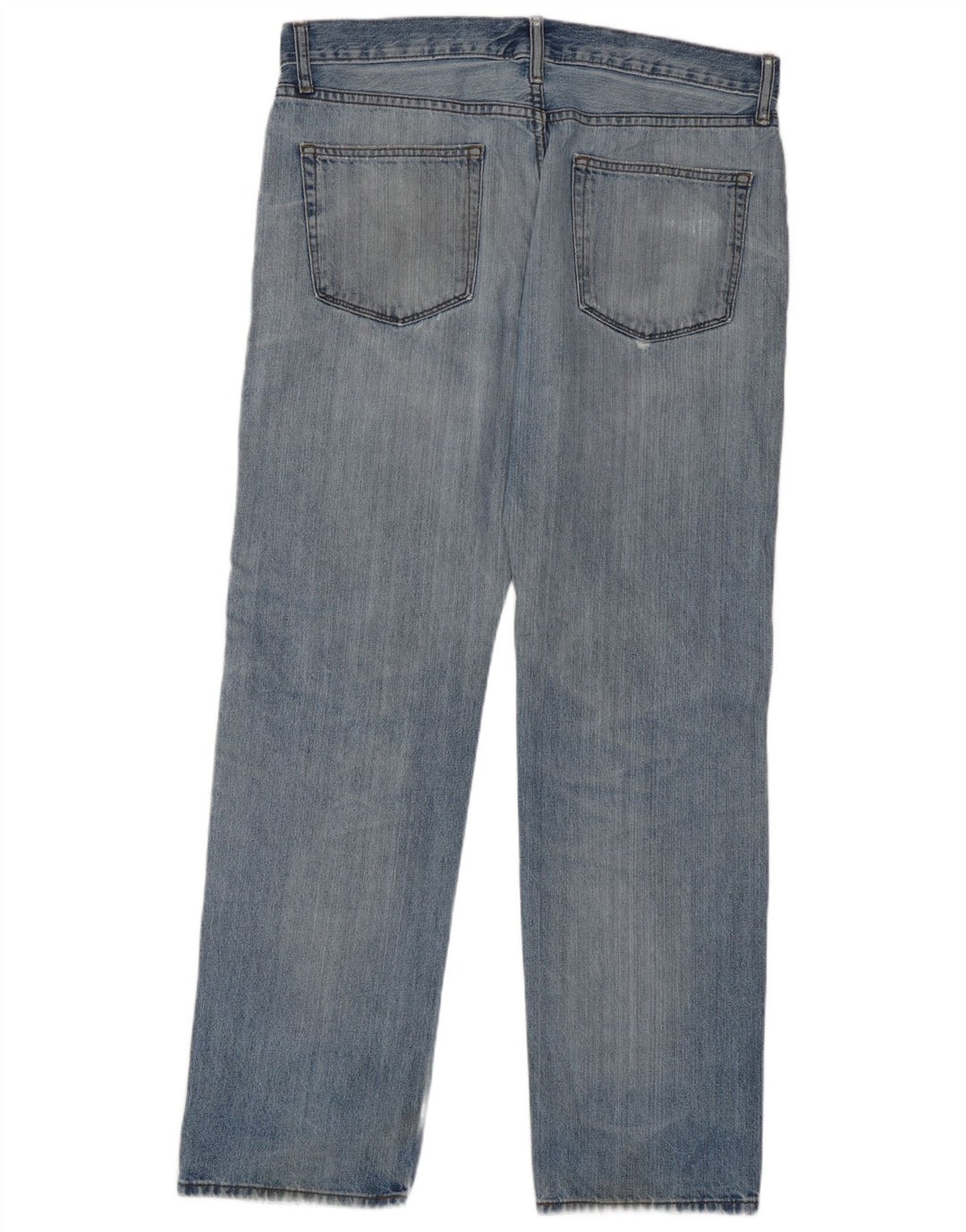 Marks & Spencer Jeans Rectos Regulares Desgastados para Hombre W36 L31 Algodón Azul
