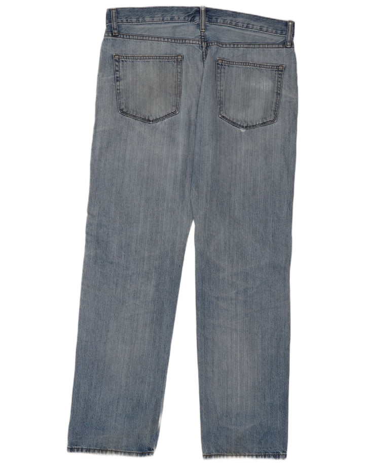 Marks & Spencer Jeans Rectos Regulares Desgastados para Hombre W36 L31 Algodón Azul