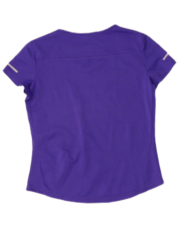 Adidas Mujer Climalite Camiseta Top UK 16 Grande Púrpura Poliéster