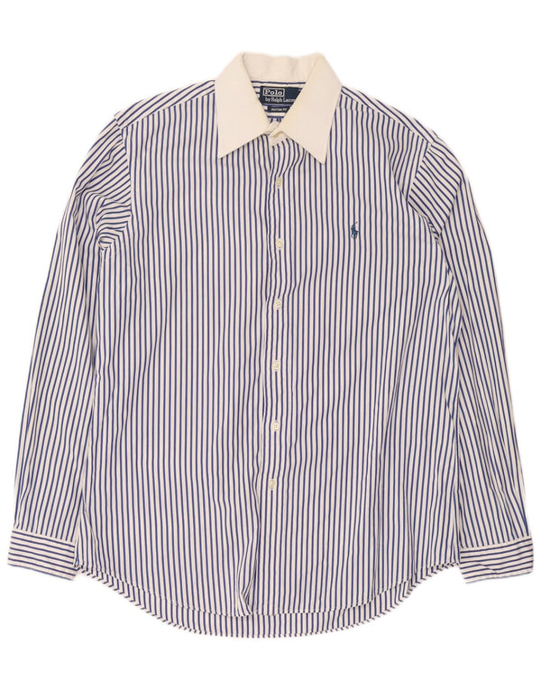Polo Ralph Lauren Camisa de ajuste personalizado para hombre Algodón a rayas azules grandes