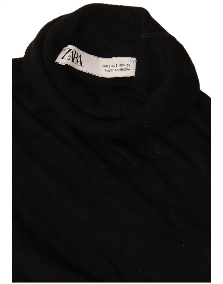 Zara Mujer Roll Neck Jumper Sweater UK 10 Small Negro