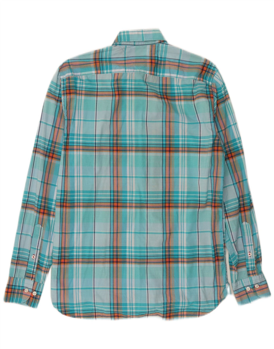 Camisa Tommy Hilfiger Hombre Pequeño Algodón A Cuadros Turquesa