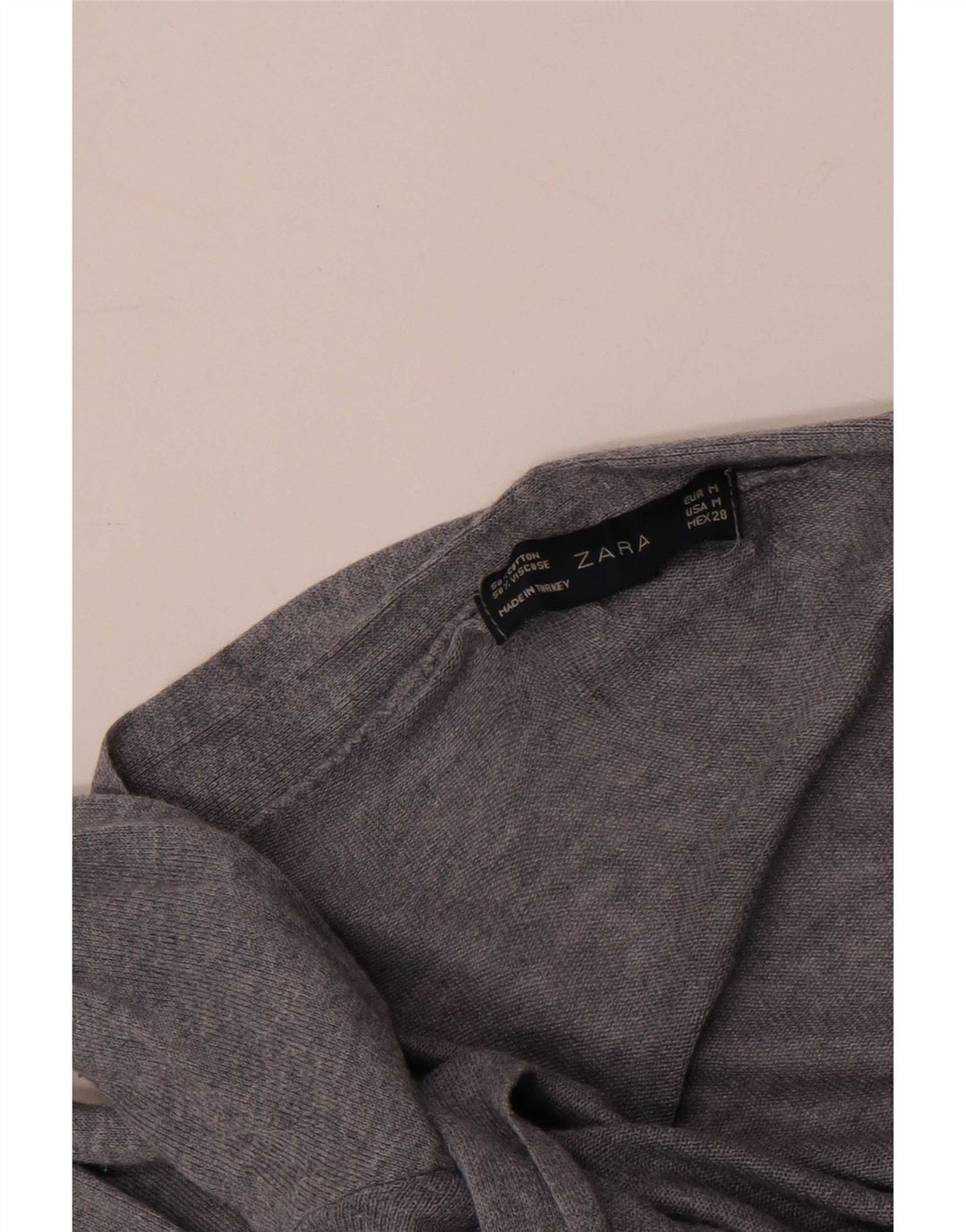 Zara Mujer Cárdigan Abierto Suéter UK 42 Gris Medio