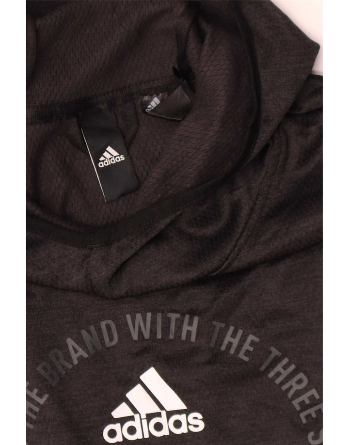 Adidas Climawarm Graphic Sudadera con capucha para hombre, tamaño mediano, poliéster negro