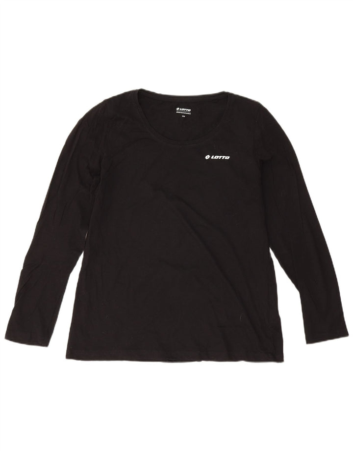Lotto Mujer Oversize Top Manga Larga UK 10 Small Algodón Negro