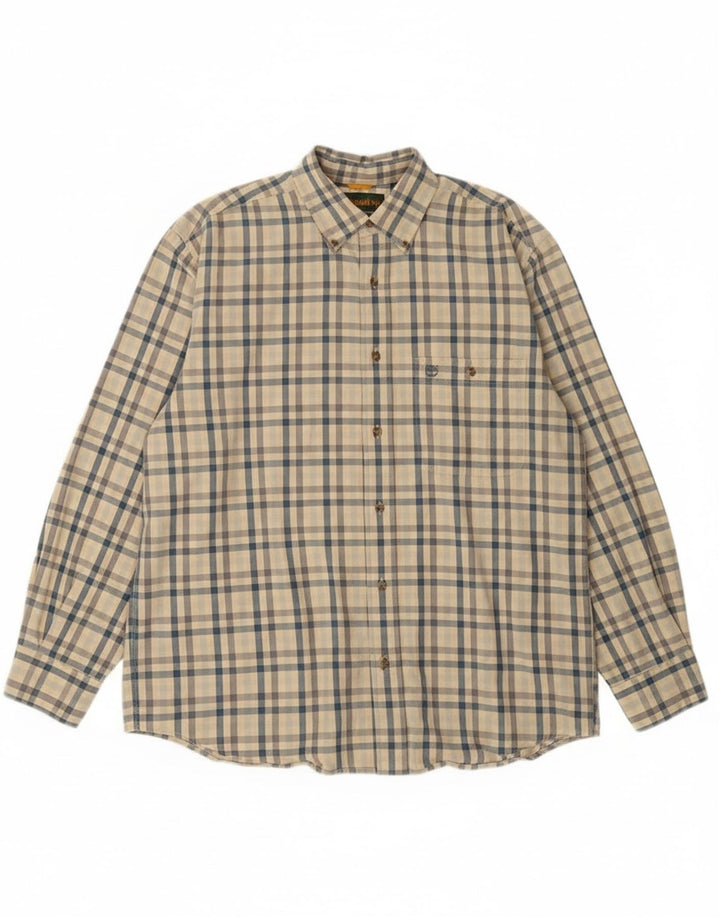 Camisa Timberland Hombre Algodón Vichy Beige Medio