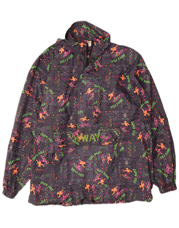 K-WAY Chaqueta anorak holgada para hombre con estampado gráfico UK 38 Medium Multicolor