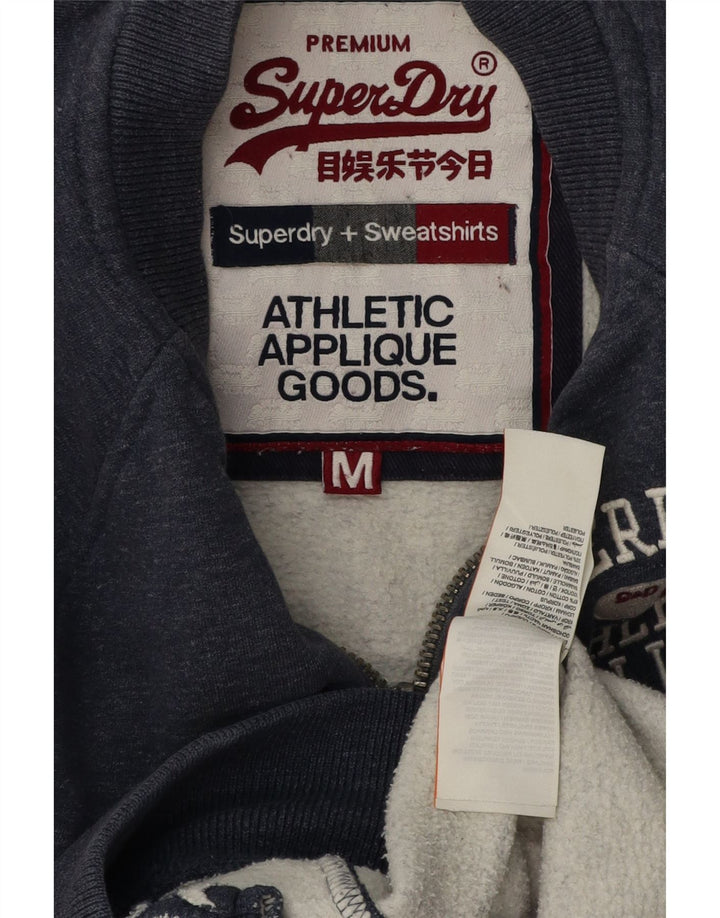 Superdry Chaqueta superior de chándal con gráfico gráfico de algodón moteado en azul marino mediano