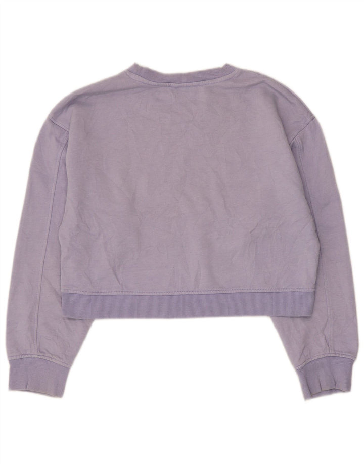 Zara Mujer Crop Sudadera Jumper UK 44 Mediano Púrpura