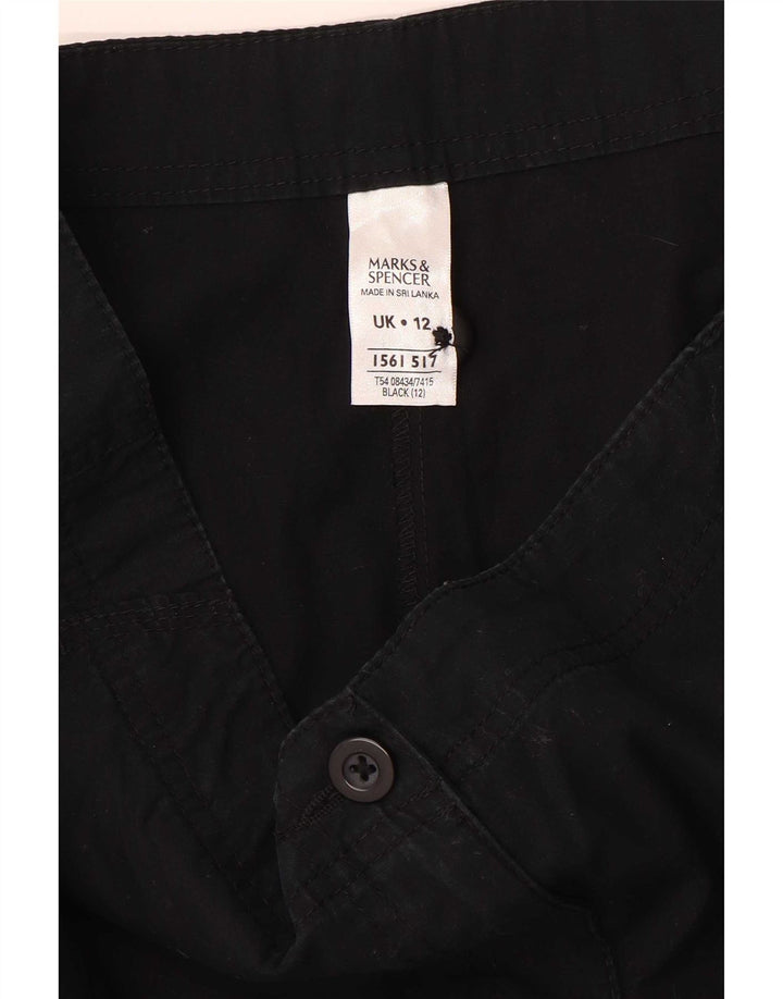 Marks & Spencer Pantalones cortos casuales para mujer UK 12 Medium W30 Algodón negro