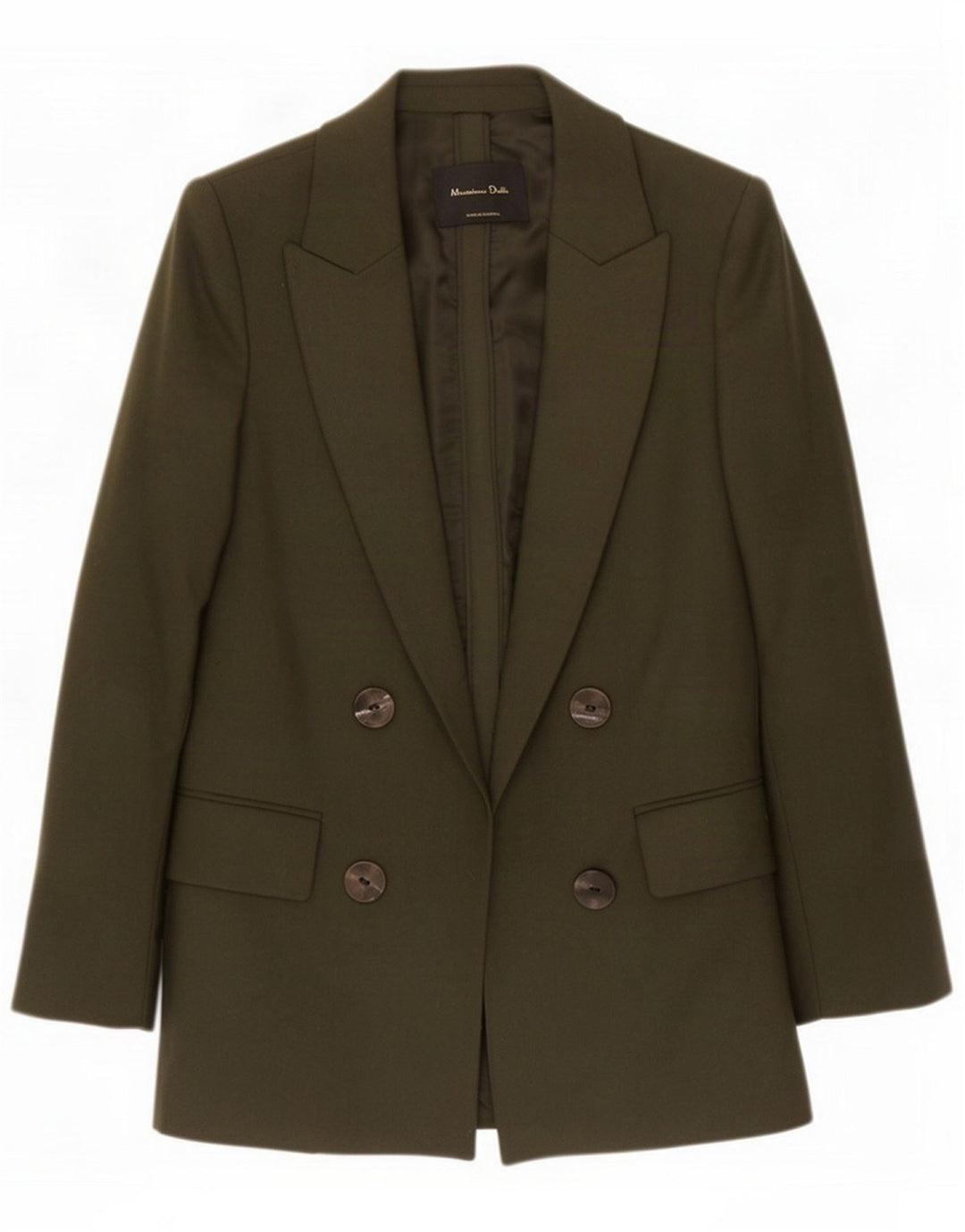 Chaqueta tipo blazer abierta para mujer Massimo Dutti EU 38 Small Khaki Wool