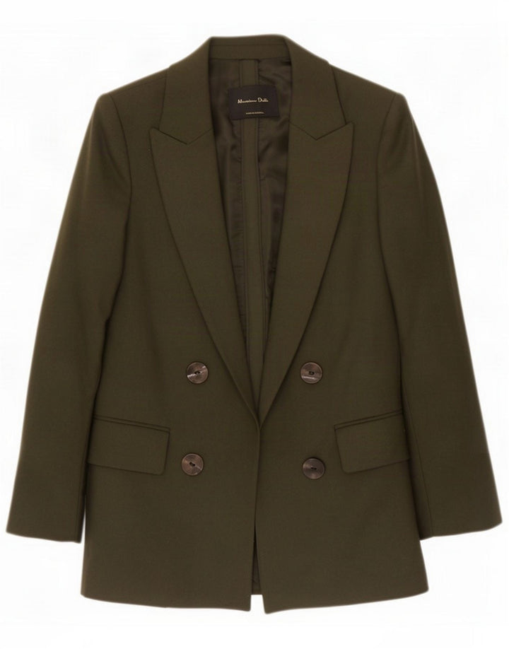 Chaqueta tipo blazer abierta para mujer Massimo Dutti EU 38 Small Khaki Wool
