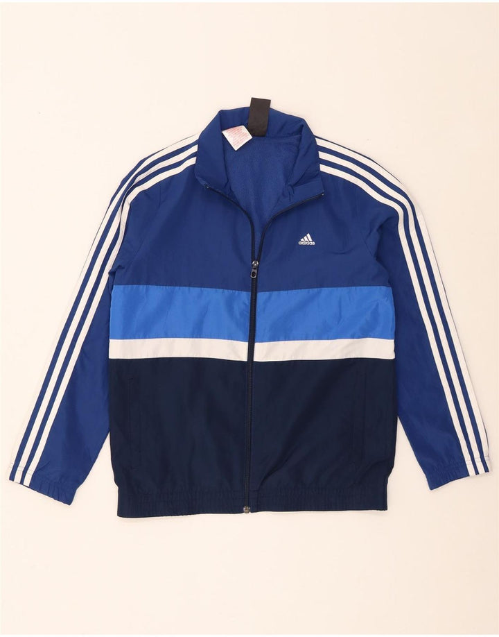 Adidas - Chaqueta de chándal para niño, 11-12 años, color azul, poliéster