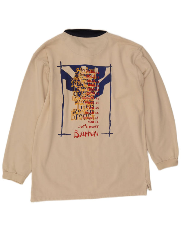 Polo de manga larga con estampado gráfico de hombre de Fat Face Algodón beige grande
