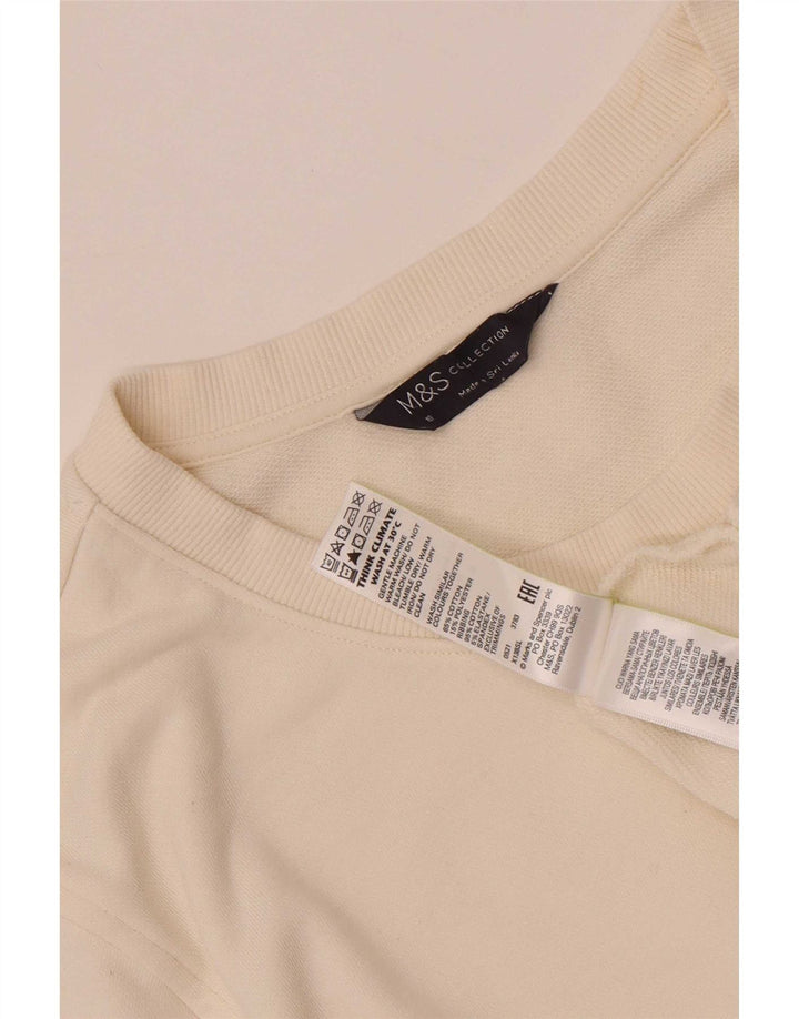 Marks & Spencer - Sudadera para mujer, talla 40, XL, algodón blanco