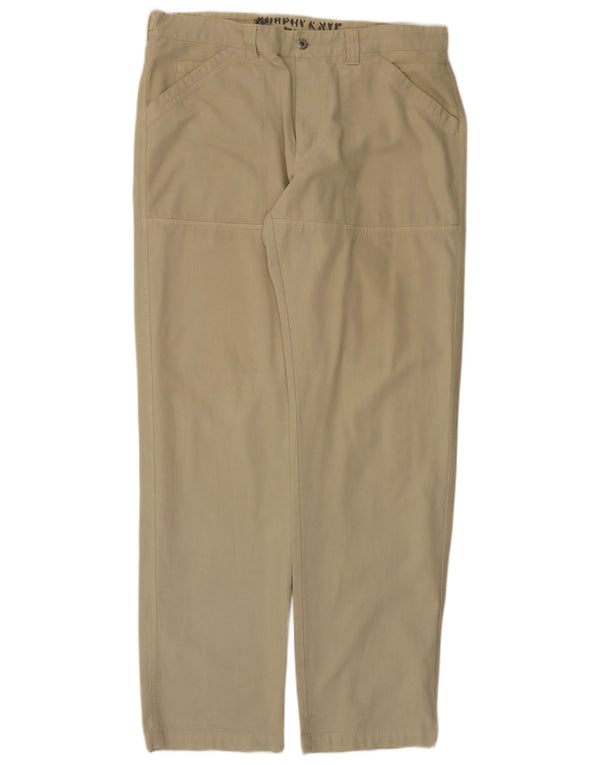 Murphy & Nye Pantalones informales rectos para hombre W40 L36 Algodón beige