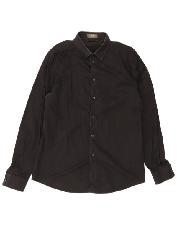 Iceberg Camisa Slim Fit Hombre XL Algodón Negro