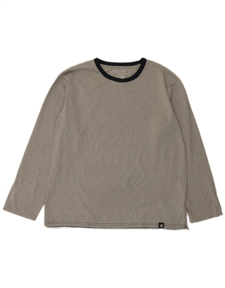 The White Company Camiseta para hombre de manga larga de poliéster color block grande en gris