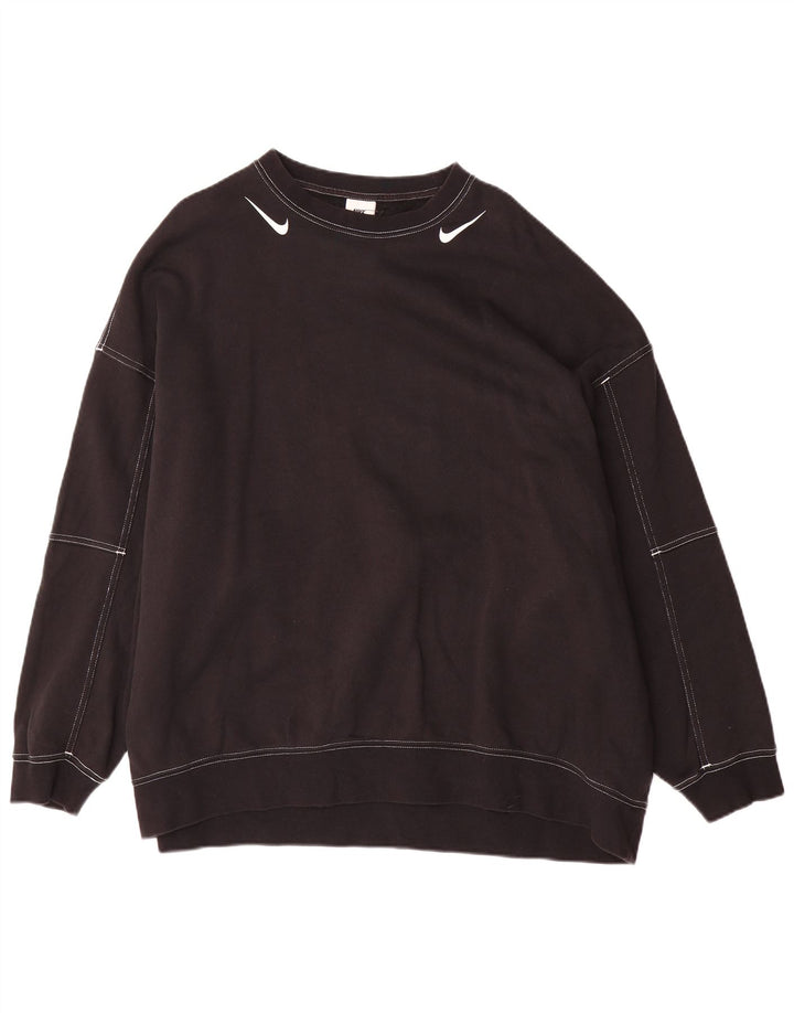 Nike Hombre Sudadera extragrande con gráfico tipo jersey de algodón negro mediano