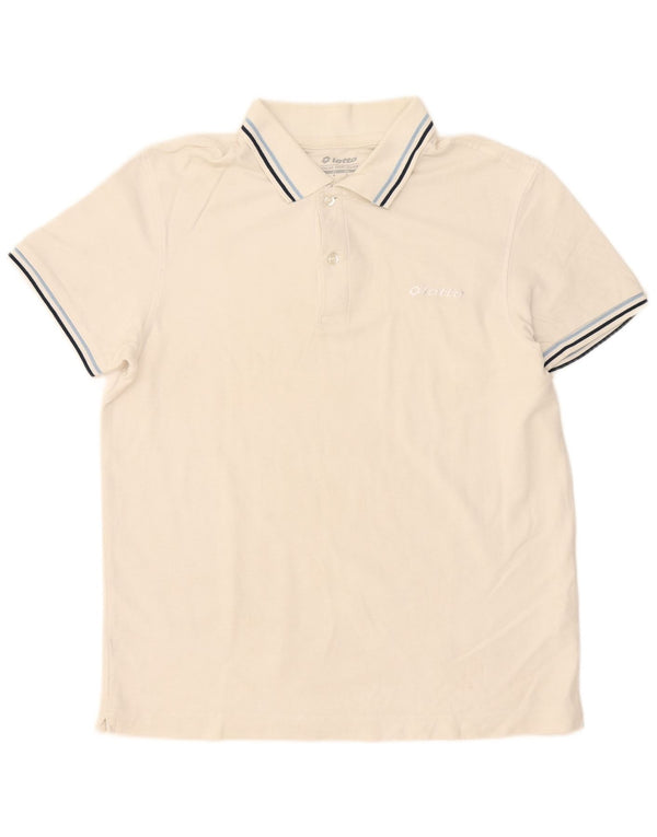 Polo Lotto Hombre Small De Algodón A Rayas Blanco