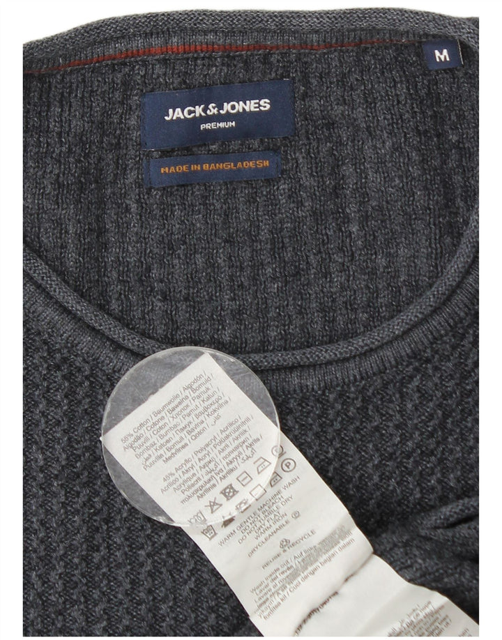 Jersey Jack & Jones Hombre con cuello redondo y cuello redondo de algodón azul marino medio