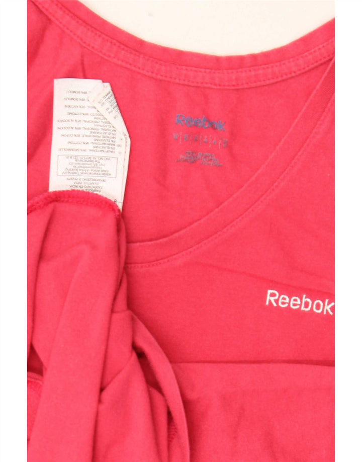 Reebok Mujer Chaleco Top UK 12 Medio Rosa Algodón
