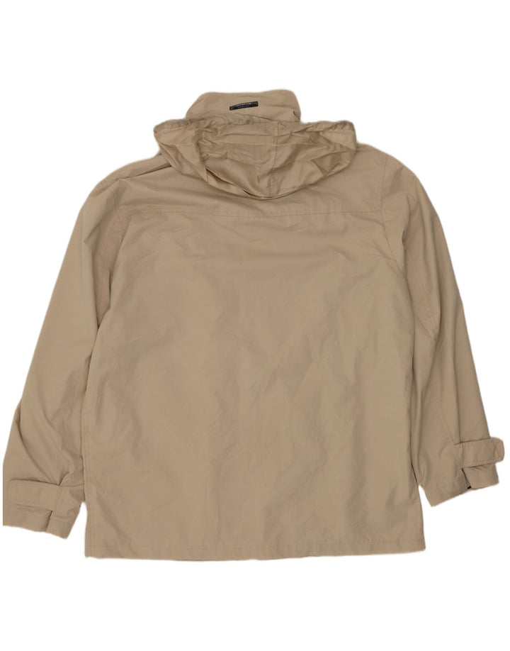 WAMPUM Chaqueta impermeable con capucha para hombre UK 42 XL Beige Poliéster