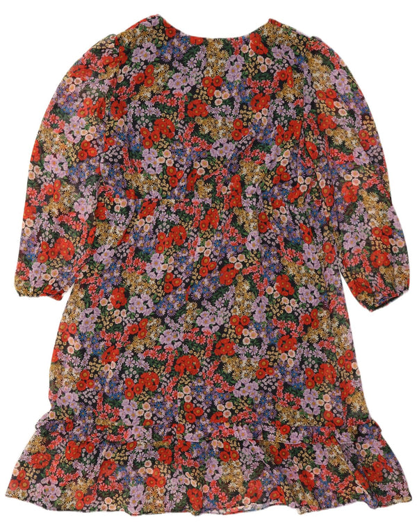 Wallis Vestido escalonado de manga larga para mujer UK 40 XL Multicolor Floral