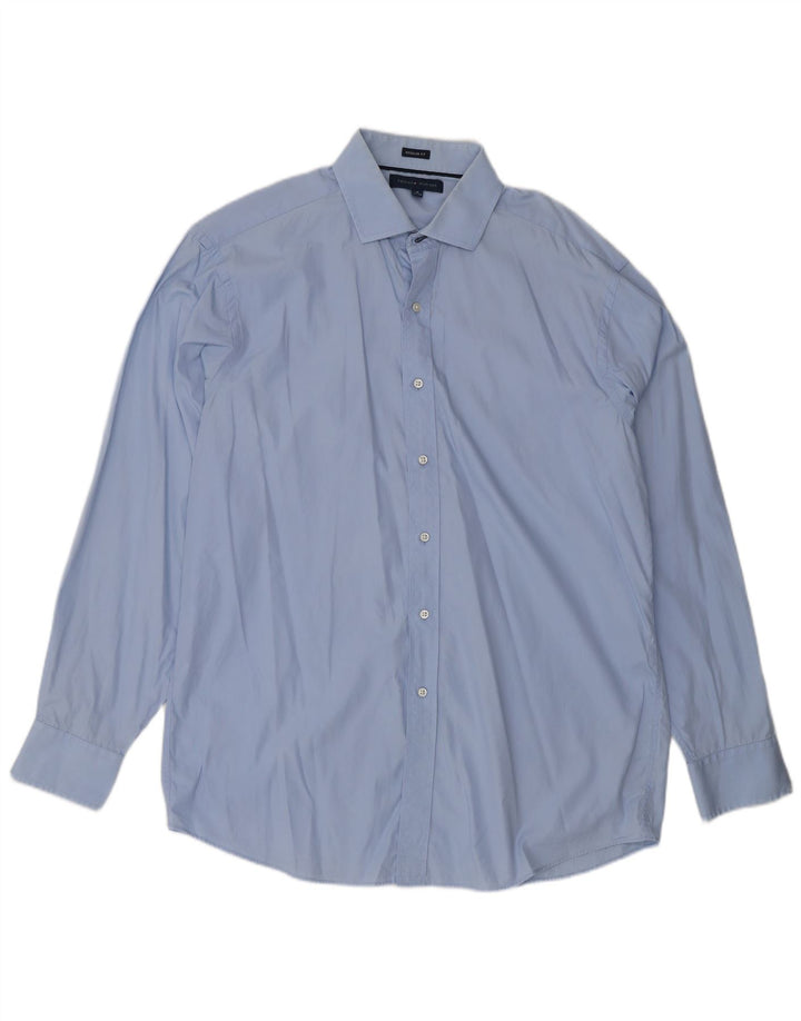 Tommy Hilfiger Camisa de corte regular para hombre Talla 16 Azul grande