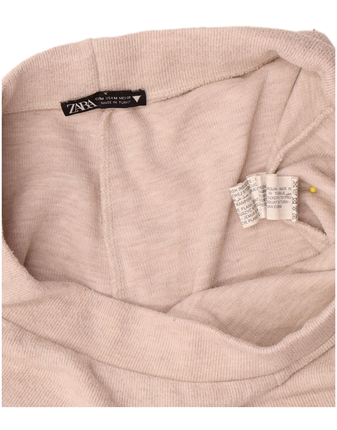 Zara Mujer Pantalón Chándal UK 42 Medio Beige Poliéster